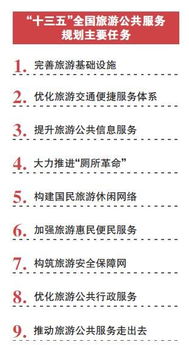 十三五 旅游服務圈定九大任務